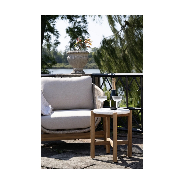 Stolik pomocniczy Terracina akacja/terrazzo - House Nordic