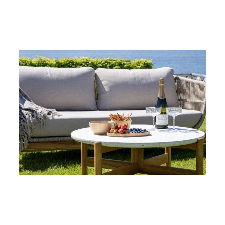 Stolik kawowy Terracina 84,5cm akacja/terrazzo - House Nordic