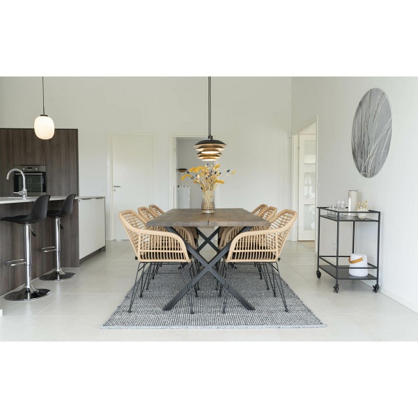 Krzesło Trieste do jadalni z podłokietnikami polirattan naturalny nowoczesne łatwe czyszczenie Intesi ( Rozmiar: uniwersalny )