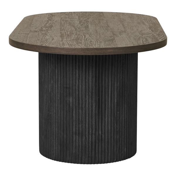 Stolik kawowy owalny drewniany Boavista Intesi skandynawski do salonu 120x60 cm brązowy ( Rozmiar: uniwersalny )