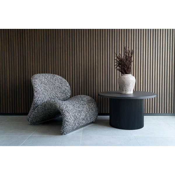 Stolik kawowy okrągły Boavista 80 cm brązowy ciemny nowoczesny skandynawski do salonu ( Rozmiar: uniwersalny )