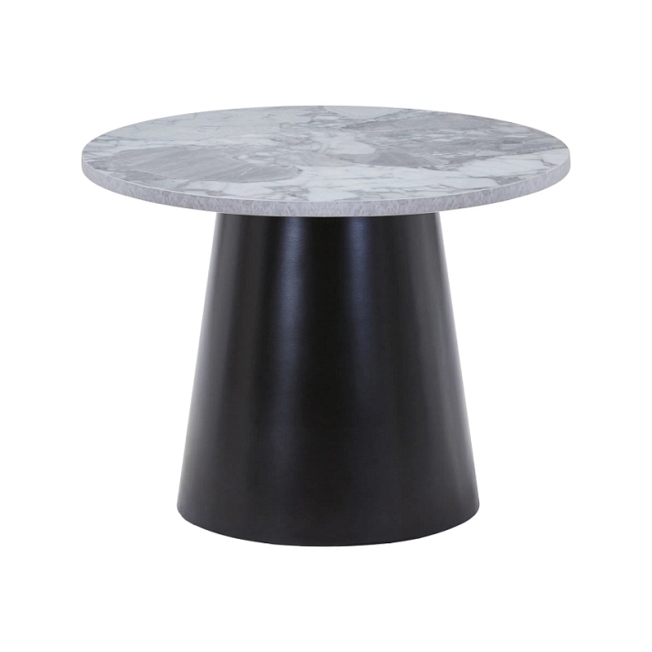 Stolik kawowy Brito 60cm szary marmur/czarny - House Nordic