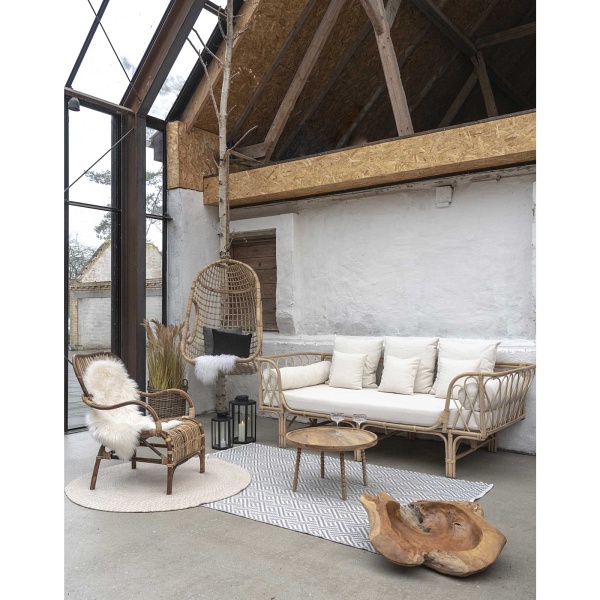 Stolik kawowy Jammu okrągły 60cm drewniany mango naturalny klasyczny do salonu Intesi ( Rozmiar: uniwersalny )