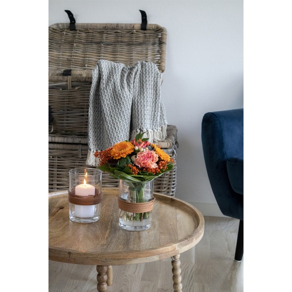 Stolik kawowy Jammu okrągły 60cm drewniany mango naturalny klasyczny do salonu Intesi ( Rozmiar: uniwersalny )