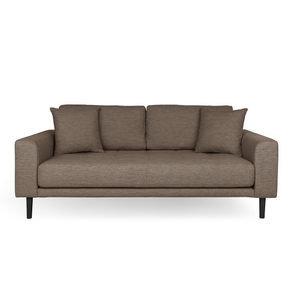 Sofa Lido 2,5 brązowa skandynawska trzyosobowa tapicerowana z podłokietnikami do salonu Intesi ( Rozmiar: uniwersalny )