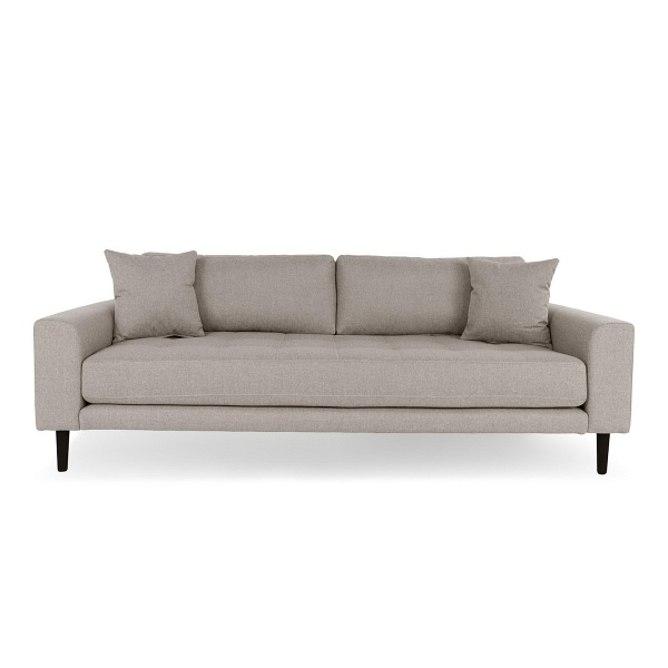 Sofa Lido 3 osobowa skandynawska beżowa ciemna z podłokietnikami do salonu Intesi ( Rozmiar: uniwersalny )