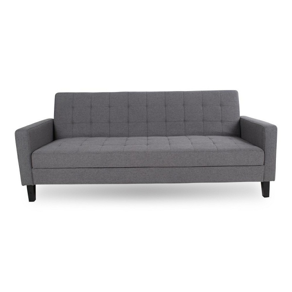 Sofa rozkładana Milton szara dwuosobowa z pojemnikiem na pościel do salonu styl skandynawski Intesi ( Rozmiar: uniwersalny )