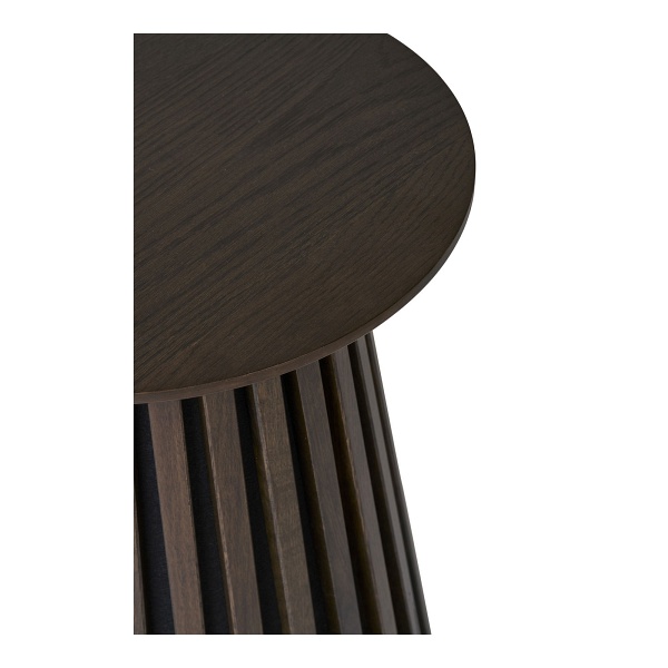 Stolik kawowy Osaka okrągły drewniany 40cm skandynawski do salonu dąb dymiony Intesi ( Rozmiar: uniwersalny )