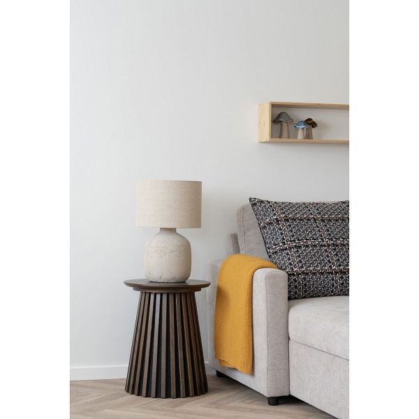 Stolik kawowy Osaka okrągły drewniany 40cm skandynawski do salonu dąb dymiony Intesi ( Rozmiar: uniwersalny )