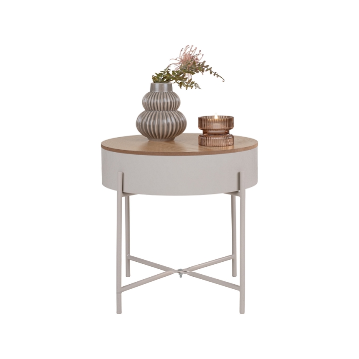 Stolik pomocniczy Sisco kaszmirowy/naturalny - House Nordic