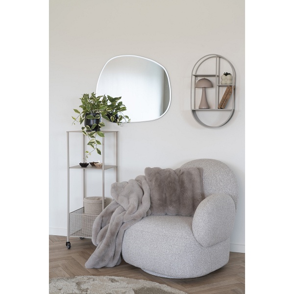 Regał metalowy na kółkach Torres beżowy nowoczesny do biura i salonu Intesi 106 cm ( Rozmiar: uniwersalny )