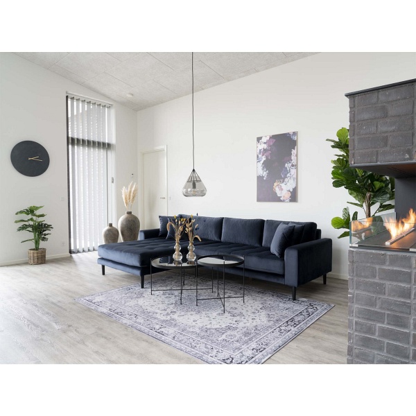 Stolik kawowy okrągły czarny szklany Venezia nowoczesny do salonu Intesi 48 cm ( Rozmiar: uniwersalny )