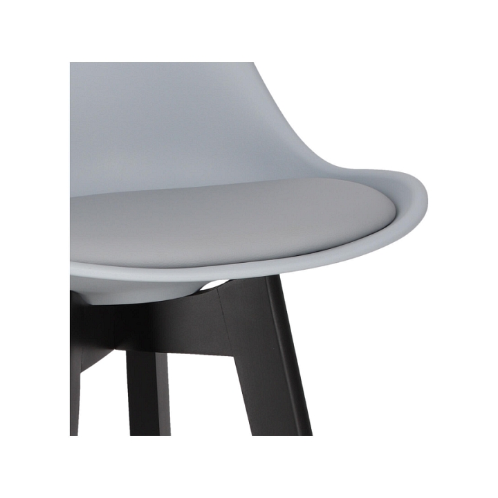 Stołek barowy Norden wood black high PP szary - Intesi
