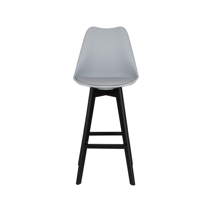 Stołek barowy Norden wood black high PP szary - Intesi