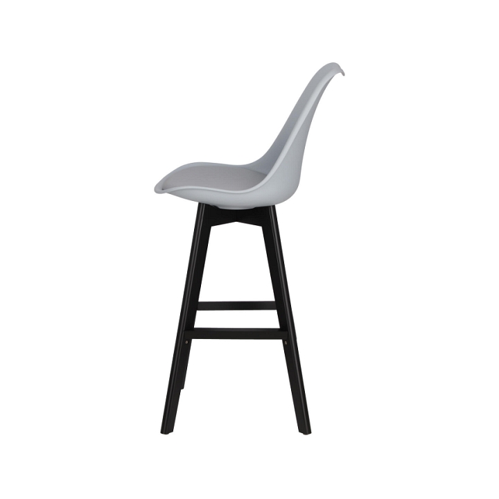 Stołek barowy Norden wood black high PP szary - Intesi