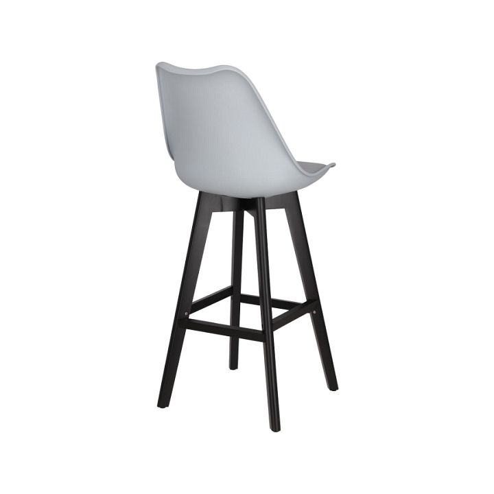 Stołek barowy Norden wood black high PP szary - Intesi