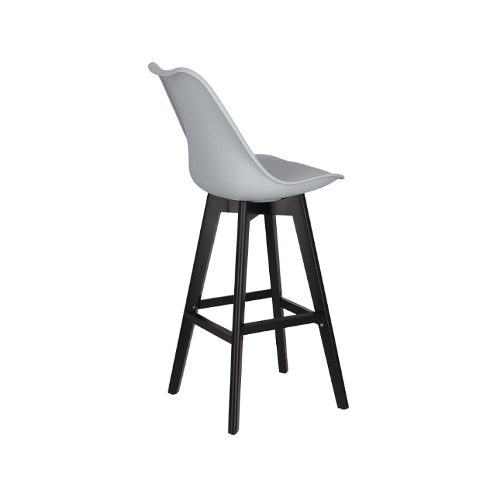 Stołek barowy Norden wood black high PP szary - Intesi