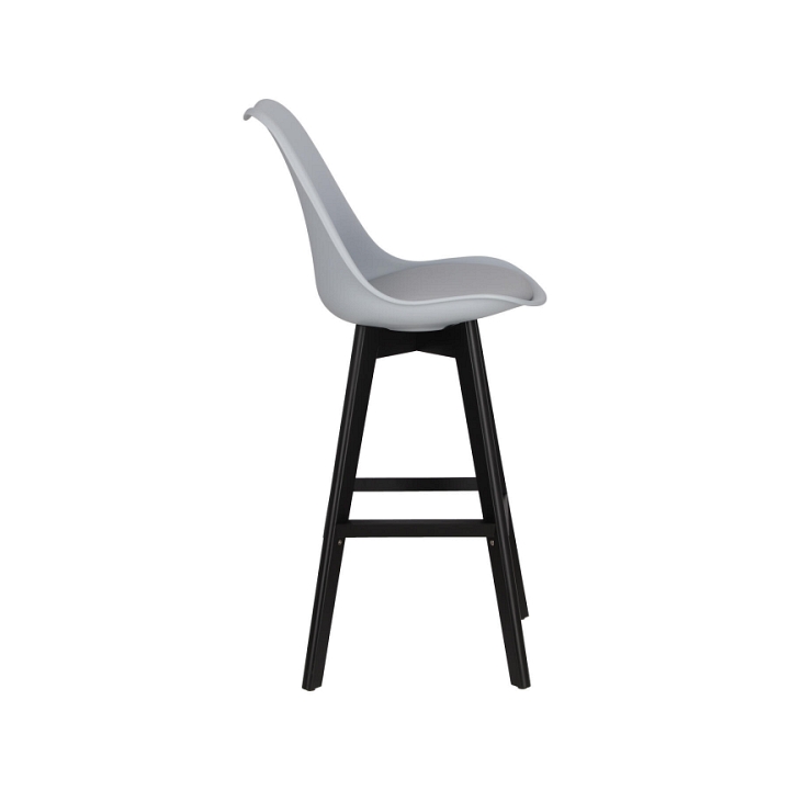 Stołek barowy Norden wood black high PP szary - Intesi