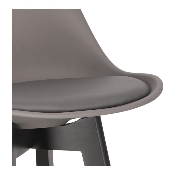 Hoker z oparciem Norden szary nowoczesny drewniany do kuchni i wyspy Intesi 75 cm ( Rozmiar: uniwersalny )