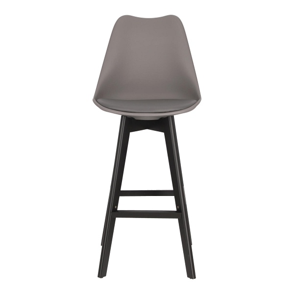 Hoker z oparciem Norden szary nowoczesny drewniany do kuchni i wyspy Intesi 75 cm ( Rozmiar: uniwersalny )