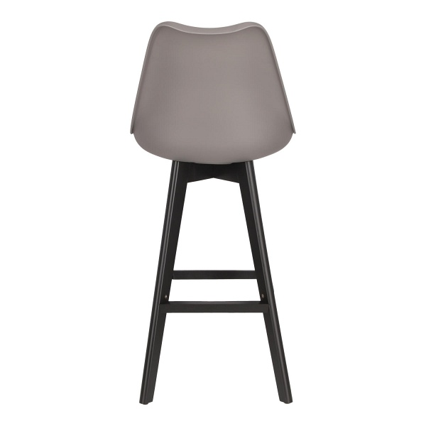 Hoker z oparciem Norden szary nowoczesny drewniany do kuchni i wyspy Intesi 75 cm ( Rozmiar: uniwersalny )