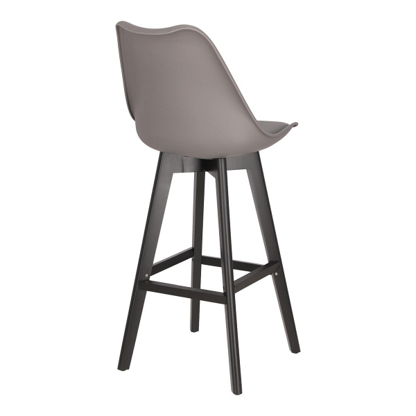 Hoker z oparciem Norden szary nowoczesny drewniany do kuchni i wyspy Intesi 75 cm ( Rozmiar: uniwersalny )