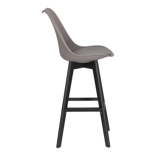 Hoker z oparciem Norden szary nowoczesny drewniany do kuchni i wyspy Intesi 75 cm ( Rozmiar: uniwersalny )