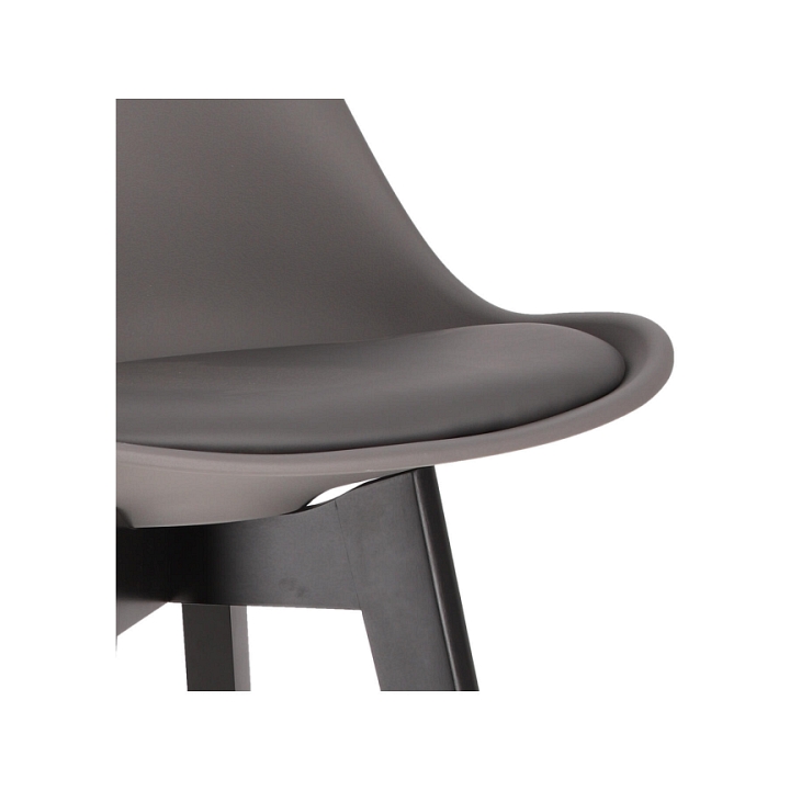 Stołek barowy Norden wood black low PP ciemny szary - Intesi