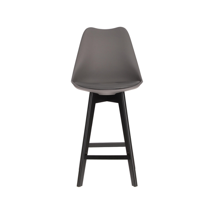 Stołek barowy Norden wood black low PP ciemny szary - Intesi