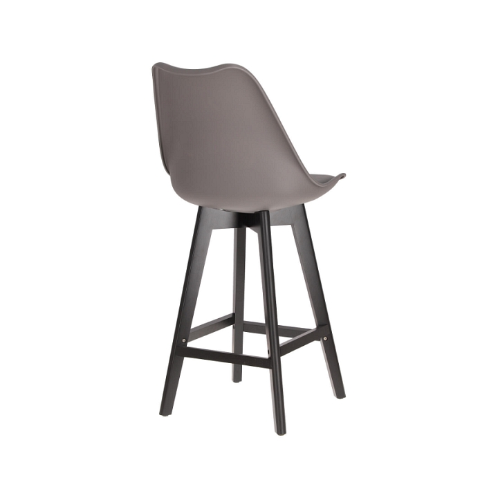Stołek barowy Norden wood black low PP ciemny szary - Intesi