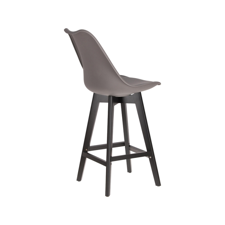 Stołek barowy Norden wood black low PP ciemny szary - Intesi
