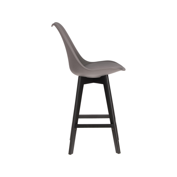 Stołek barowy Norden wood black low PP ciemny szary - Intesi