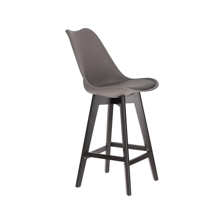 Stołek barowy Norden wood black low PP ciemny szary - Intesi