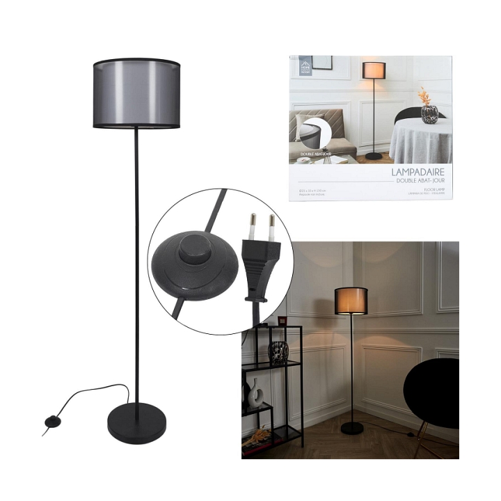 Lampa podłogowa Shade czarna - Intesi