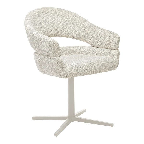 Krzesło obrotowe Dover szare jasne tapicerowane do jadalni i salonu ( Rozmiar: uniwersalny )