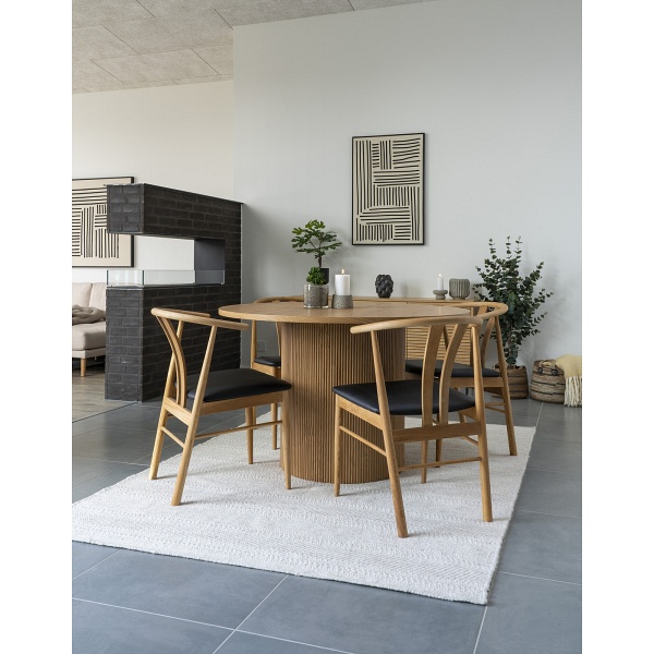 Stół okrągły Boavista 120 cm naturalny do jadalni nowoczesny drewniany House Nordic ( Rozmiar: uniwersalny )