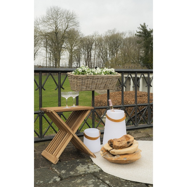 Stołek drewniany Erto tekowy naturalny boho do kuchni i salonu ( Rozmiar: uniwersalny )