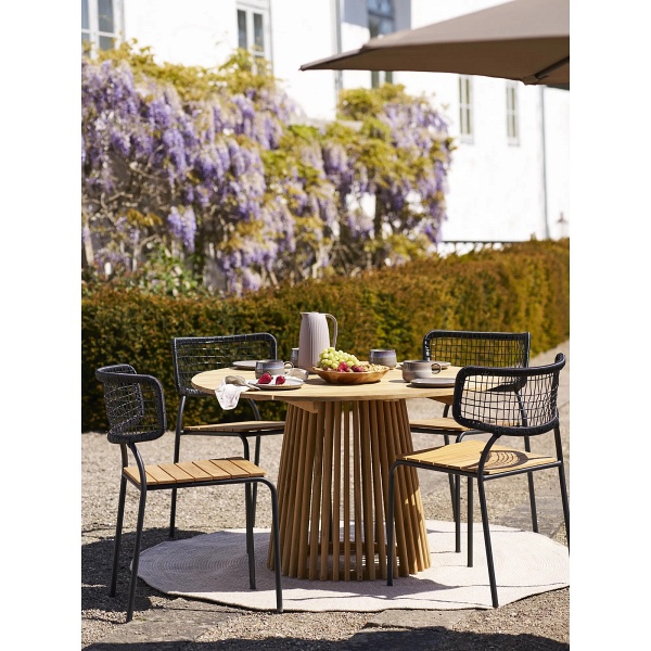 Krzesło Nashville drewniane tekowe czarne do jadalni i salonu ( Rozmiar: uniwersalny )