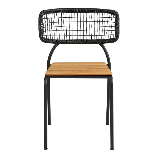 Krzesło Nashville drewniane tekowe czarne do jadalni i salonu ( Rozmiar: uniwersalny )