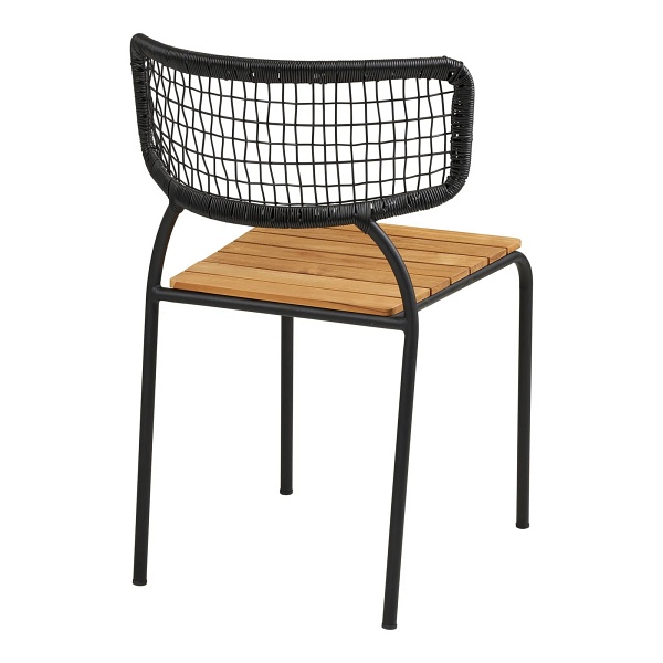 Krzesło Nashville drewniane tekowe czarne do jadalni i salonu ( Rozmiar: uniwersalny )