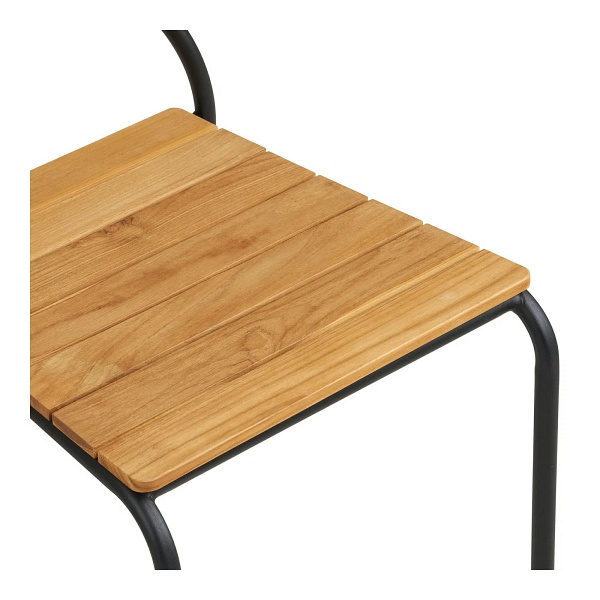 Krzesło Nashville drewniane tekowe czarne do jadalni i salonu ( Rozmiar: uniwersalny )