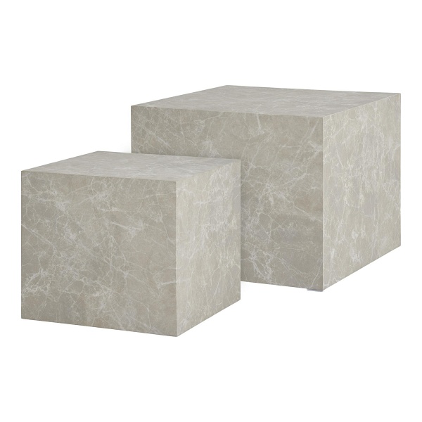 Prague zestaw 2 stolików kawowych kwadratowych szary marmur nowoczesny ( Rozmiar: uniwersalny )