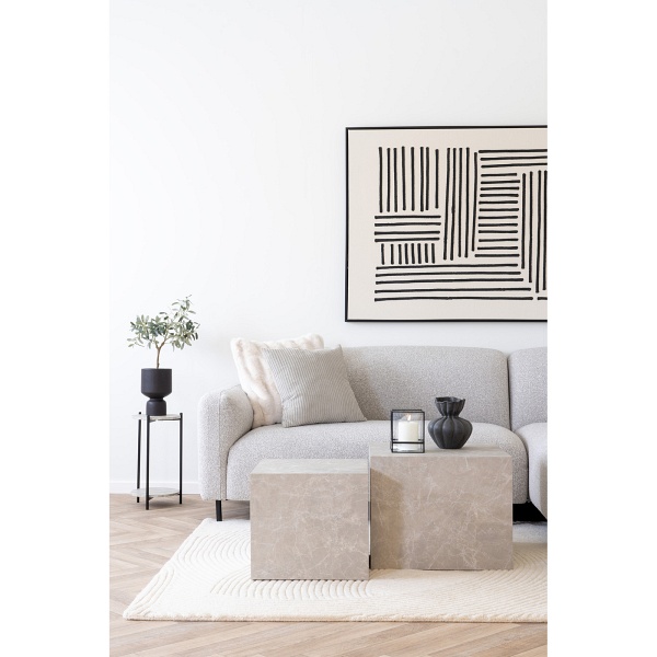 Prague zestaw 2 stolików kawowych kwadratowych szary marmur nowoczesny ( Rozmiar: uniwersalny )