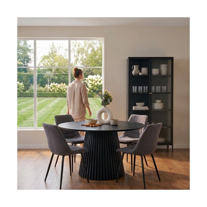 Stół okrągły Osaka 140cm dąb czarny - House Nordic ApS