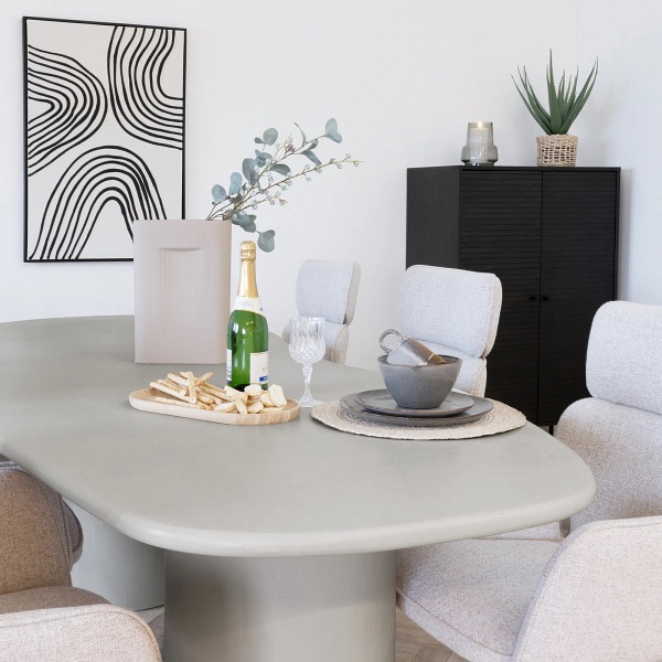 Stół Maranola owalny 96x240 beżowy do jadalni nowoczesny nierozkładany ( Rozmiar: uniwersalny )