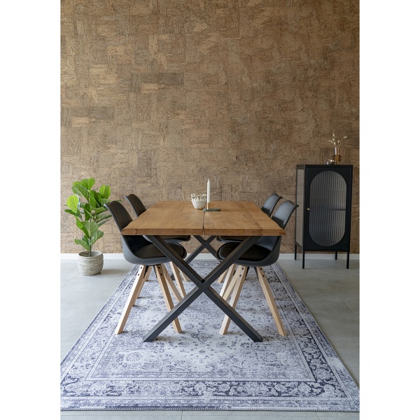 Stół do jadalni Toulon 95x200 dębowy loftowy z czarnymi nogami ( Rozmiar: uniwersalny )