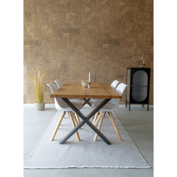 Stół do jadalni Toulon 95x200 dębowy loftowy z czarnymi nogami ( Rozmiar: uniwersalny )