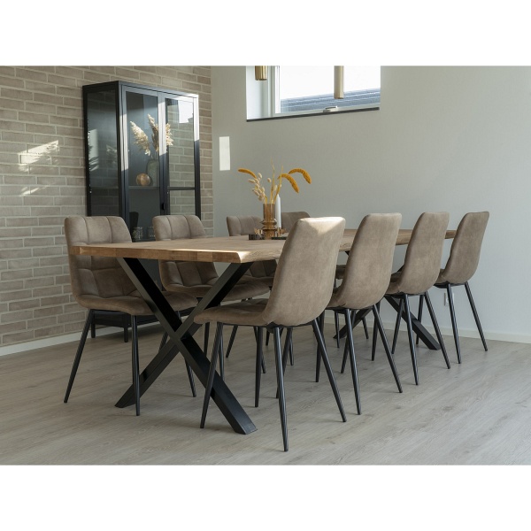 Stół Toulon dębowy do jadalni 100x300 loftowy na czarnych nogach ( Rozmiar: uniwersalny )