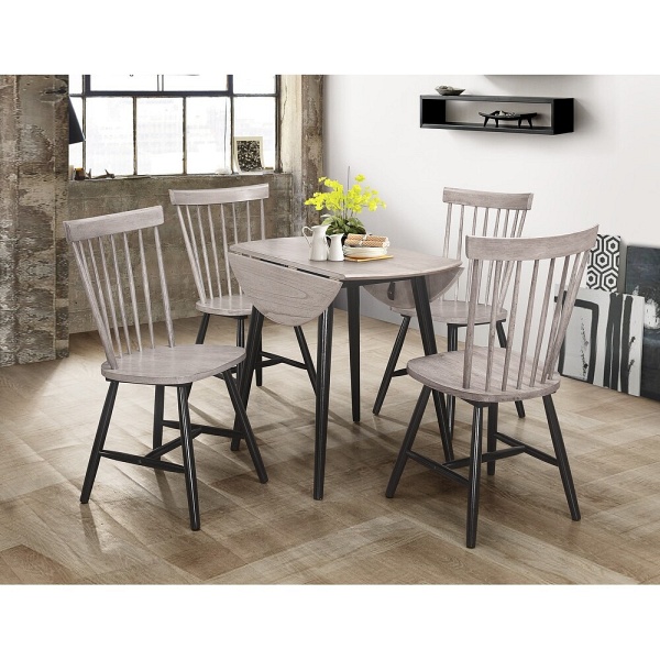 Stół okrągły rozkładany Drop 90 cm loft do kuchni i jadalni Intesi ( Rozmiar: uniwersalny )