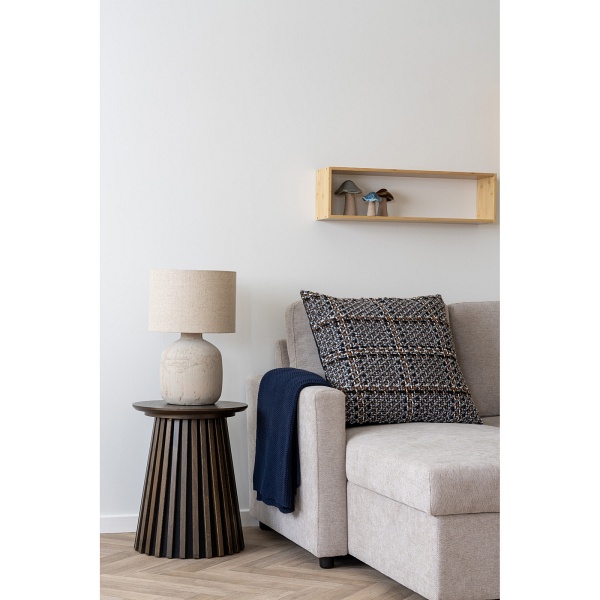 Bilby lampka nocna ceramiczna beżowa ze szklanym kloszem do sypialni ( Rozmiar: uniwersalny )